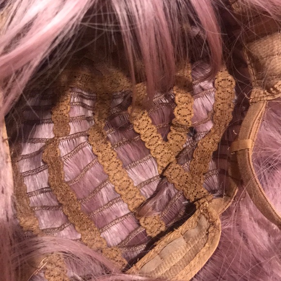 NEW Purple pink Short Wavy Bob with Bangs Wig - Picture 8 of 8